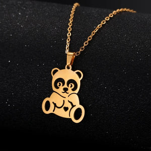 Collier Panda Pendentif Mignon Or