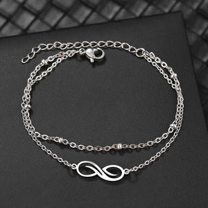 Bracelet Gourmette Infini Double Femme argent