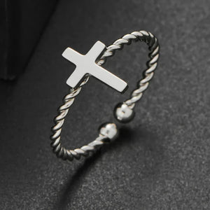 Bague Croix Anneau Entrelacé argent