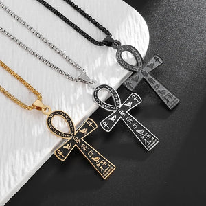 Collier Pendentif Amulette Croix D'Ankh Egypte argent