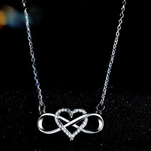 Collier Symbole Infini Pendentif Femme Coeur argent