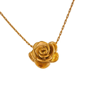 Collier Pendentif Grosse Fleur de Rose or