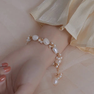 Bracelet Gourmette de Style Baroque en Perles