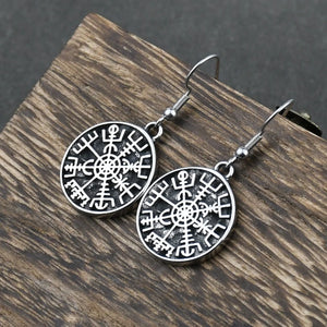 Boucles d'Oreilles Pendantes Boussole Vegvisir Viking 1