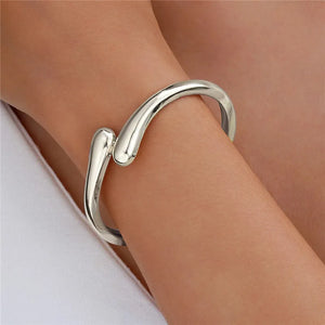 Fin Bracelet Gourmette Goutte d'Eau argent