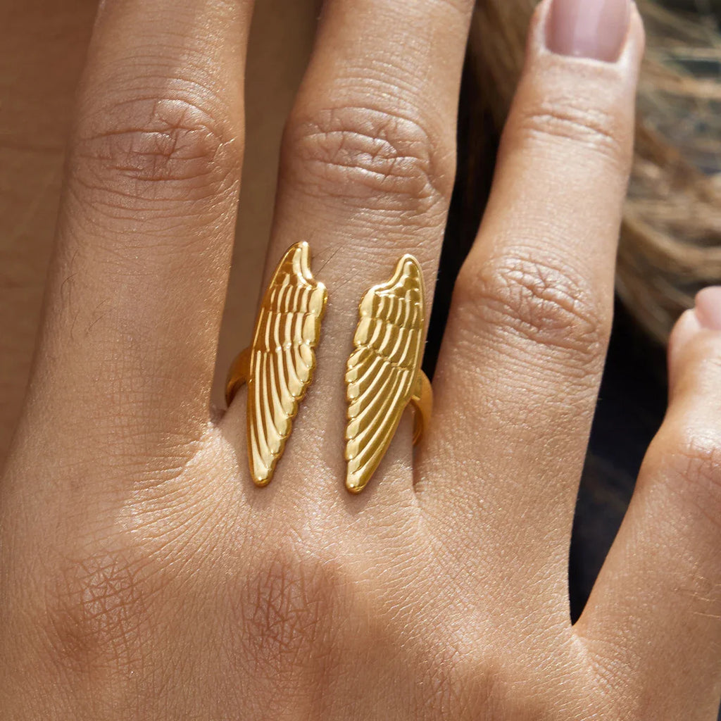 Brede ring met engelenvleugels