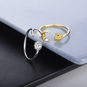 Bague Lune Soleil Astres Femme