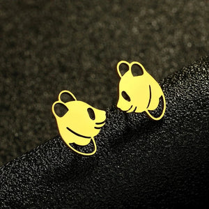 Boucles D'Oreilles Panda Discret Or