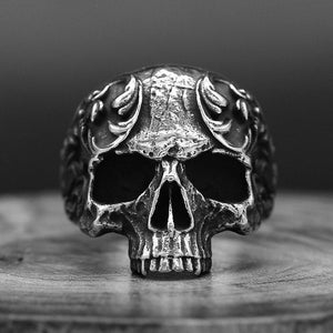 Bague Tête de Mort Acier sans couronne