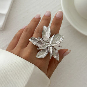 Bague Anneau Grande Fleur argent