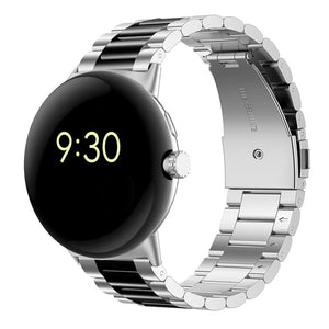 Bracelet Montre en Acier Trempé Smartwatch Google Pixel Watch 1 & 2 argent noir