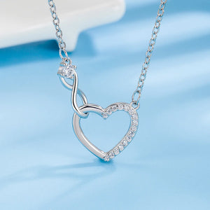 Collier Pendentif Coeur Argent Infini