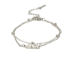 Bracelet Chat Argent et Or argent