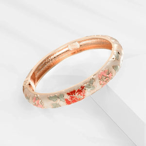 Bracelet Romantique Gourmette Fleurs orange