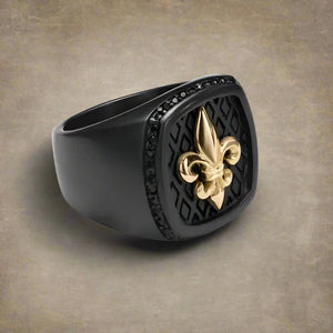 Bague Fleur de Lys Chevalière or