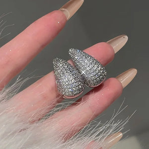 Elégantes Boucles d'Oreilles Clou Goutte d'Eau argent