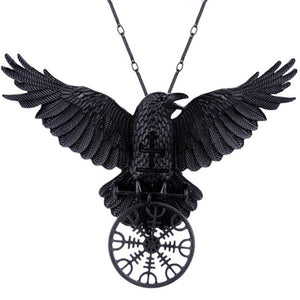 Collier Corbeau d'Odin Pendentif Celtique Viking Homme Femme Nordique