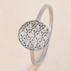 Petite Bague Fleur de Vie Femme argent