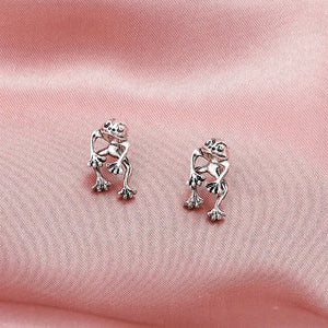 Boucles d'Oreilles pour Femme Grenouille argent