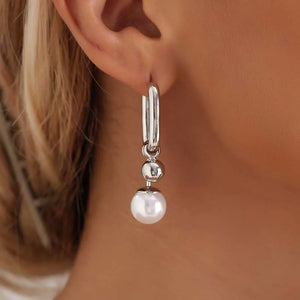 Boucles d'Oreilles Créoles Stylées avec Perles