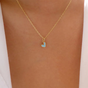 Collier Pendentif Petit Coeur Ras-de-Cou bleu