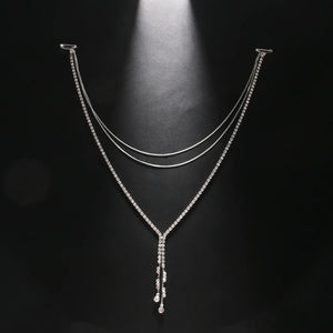 Chaîne de Dos Collier Ornement Dorsal Femme argent