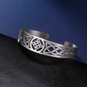 Bracelet Noeud de Sorcière Gourmette Protection Wiccan argent