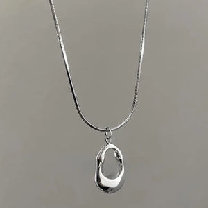 Collier Pendentif Goutte d'Eau Creuse argent