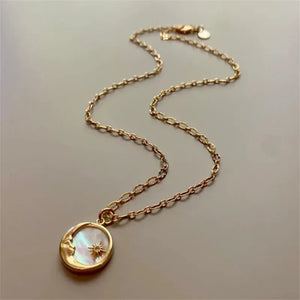 Collier Pendentif Lune ou Soleil Rond lune