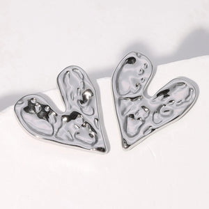 Boucles d'Oreilles Clou Coeur argent