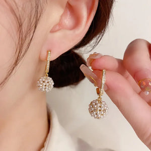 Boucles d'Oreilles Femme avec Perles et Strass