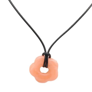 Collier avec Pendentif Fleur Style Romantique orange