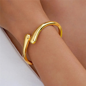 Fin Bracelet Gourmette Goutte d'Eau or