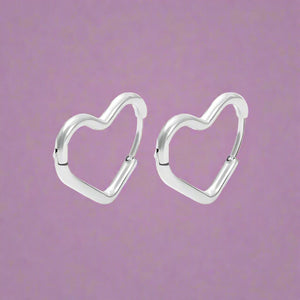 Boucles Créoles d'Oreilles Coeur Or Femme argent