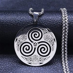 Collier Celtique Pendentif Triskel Viking Homme Femme Nordique argent