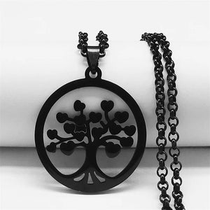 Collier Arbre de Vie Pendentif Acier Trempé femme