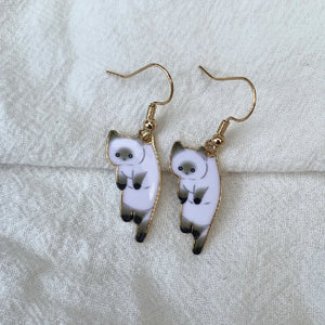 Boucles d'Oreille Chat Cute siamois