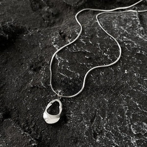 Collier Pendentif Goutte d'Eau Creuse argent