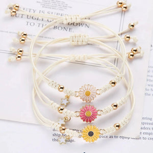 Bracelet Gourmette Fleur de Marguerite jaune