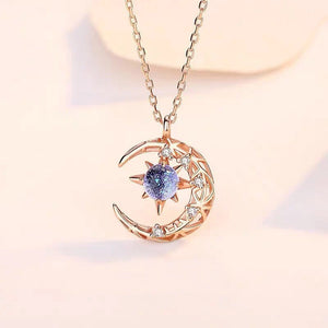 Collier pour Femme Pendentif Etoile et Lune or