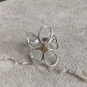 Bague Anneau Grande Fleur Elégante