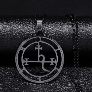 Collier Pendentif Sigil Démoniaque Lilith noir