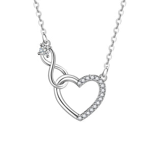 Collier Pendentif Coeur Argent Infini