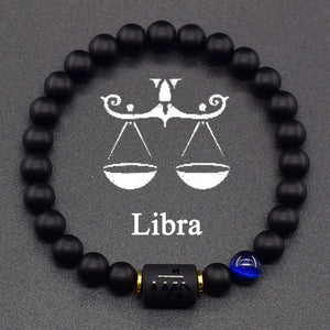 Bracelet Noir Signe du Zodiaque Astro Noir 12 Constellations balance