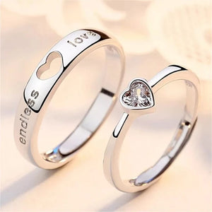 Bague Endless Love Argent et Diamants (Lot de 2)