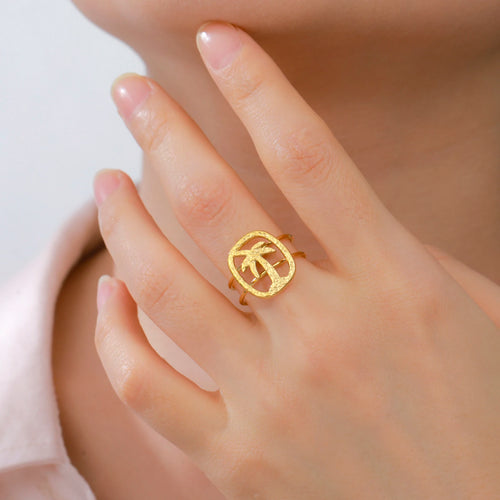 Ring met palmmotief goud