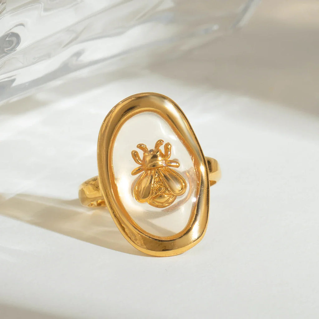 Brede bijenring voor dames