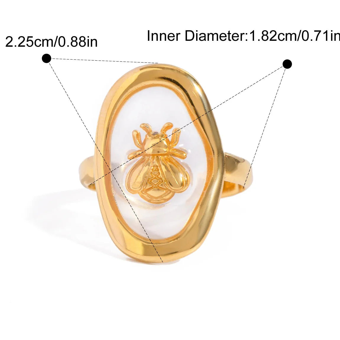 Brede bijenring voor dames