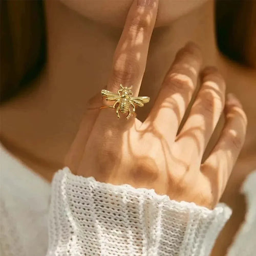 Bijenring voor dames goud