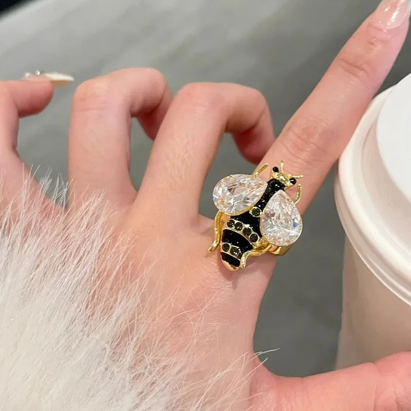 Damesbijenring zwart